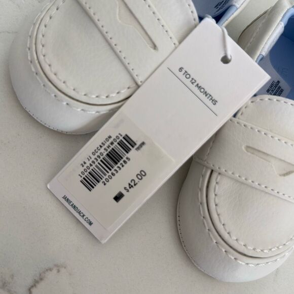 Janie & Jack Baby Penny Loafer in White Size 6/12 Months - Picture 3 of 6